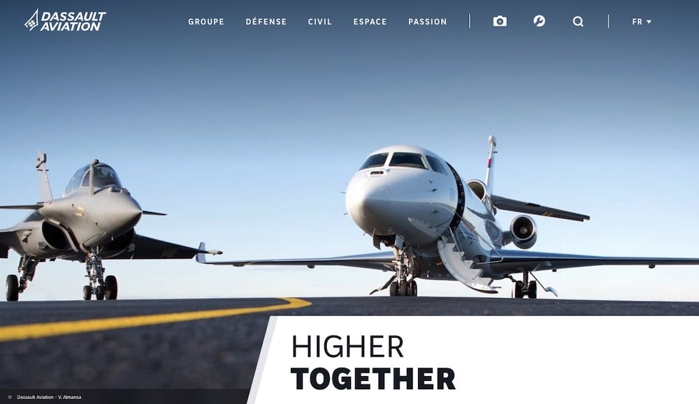 Site créé avec WordPress de Dassault Aviation