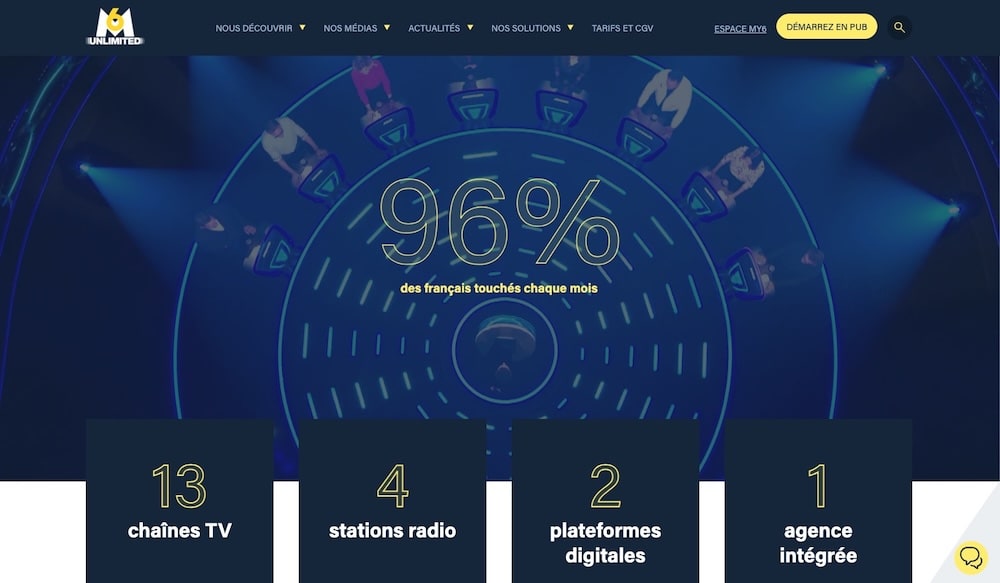 Site de M6 Pub reponsant sur la technologie WordPress