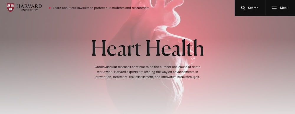 Site de l'université d'Harvard