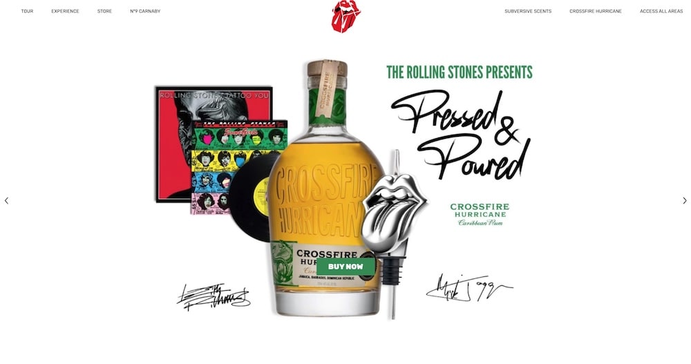 Site internet du groupe musical Rolling Stones