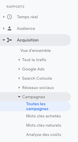 Campagnes Google Analytics