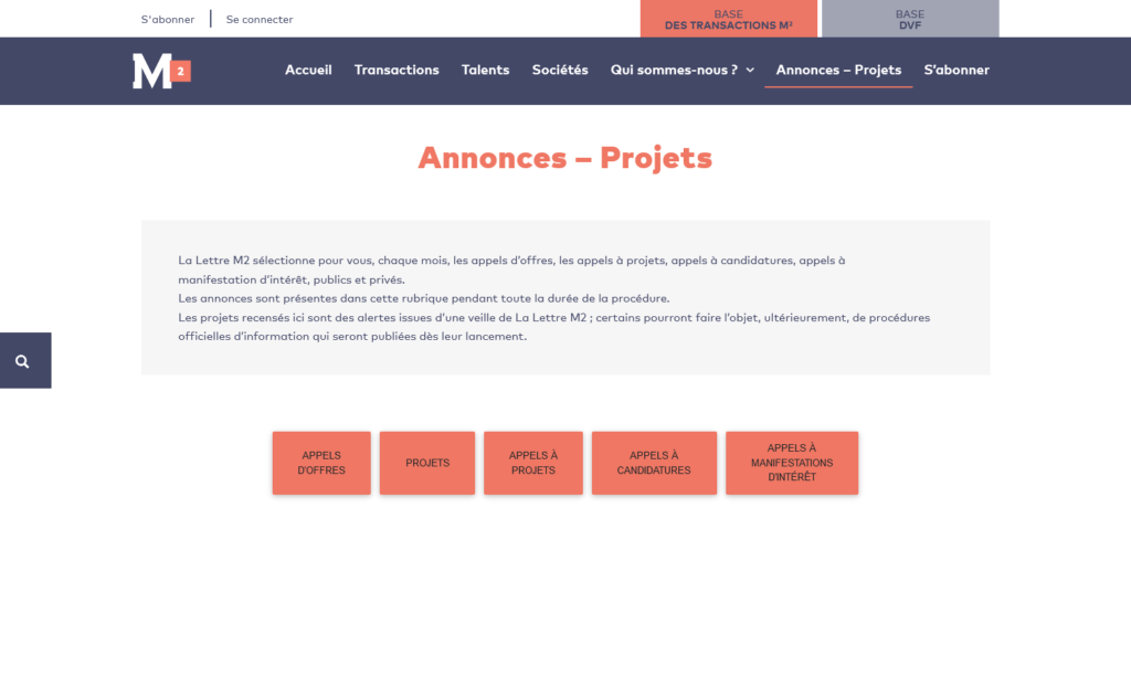 lettre M2 annonces projets