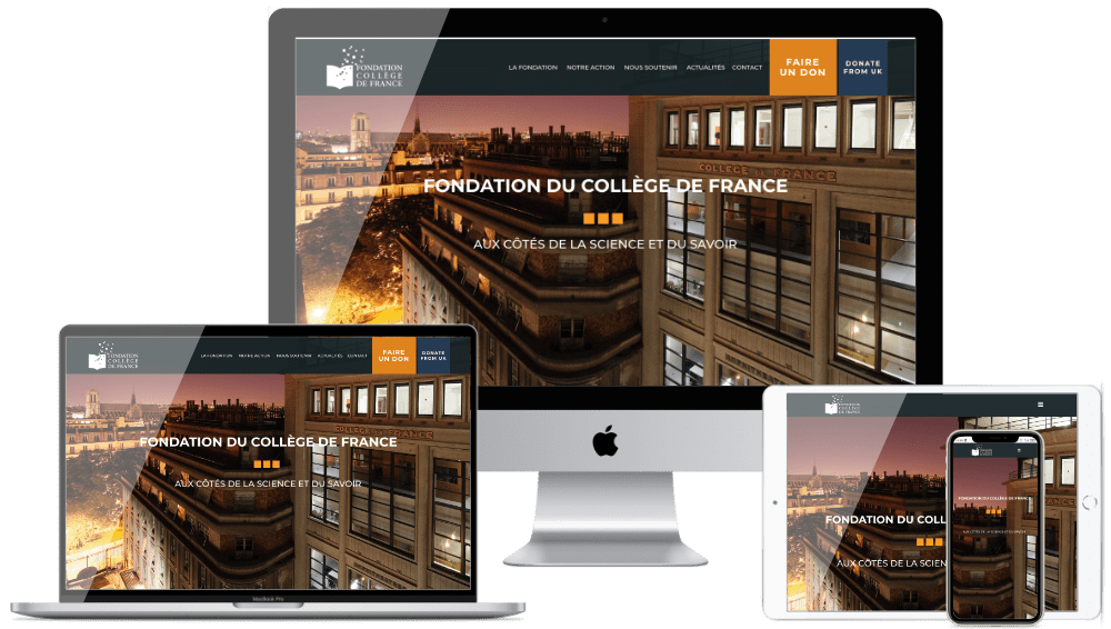 Aperçu réalisation Collège de France sur différents écrans