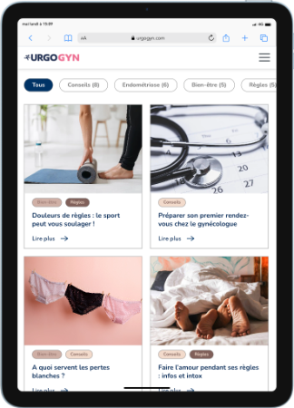 Blocs actualités sur tablette