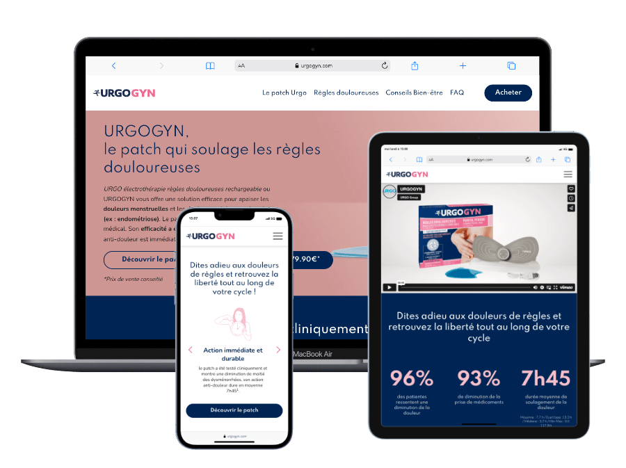 Le site web URGOGYN sur différents écrans