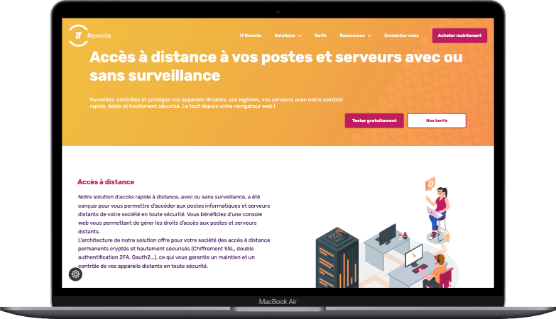 Capture page Accès à distance