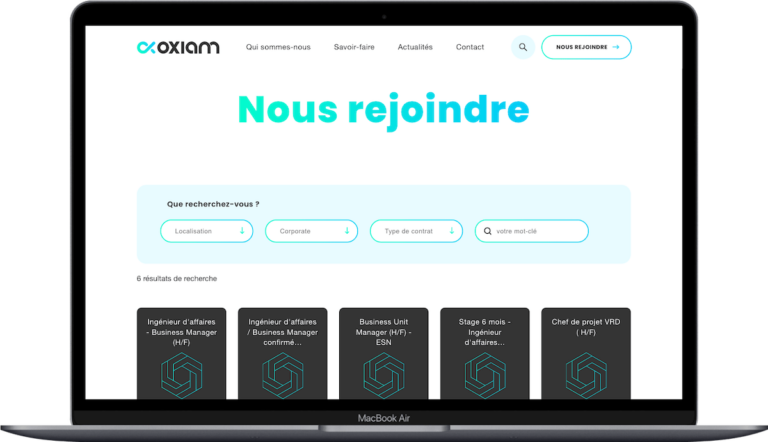 Capture d'un site de cabinet de conseil intégrant un job board