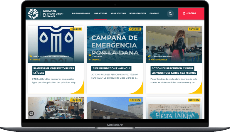 Liste des actions de la fondation