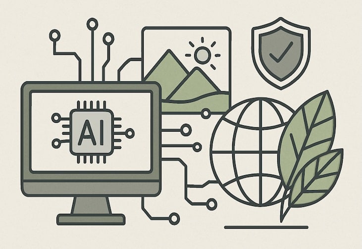 Image générée par l'IA illustrant le côté éthique et écoresponsable à respecter lorsqu'on génère des images via l'IA