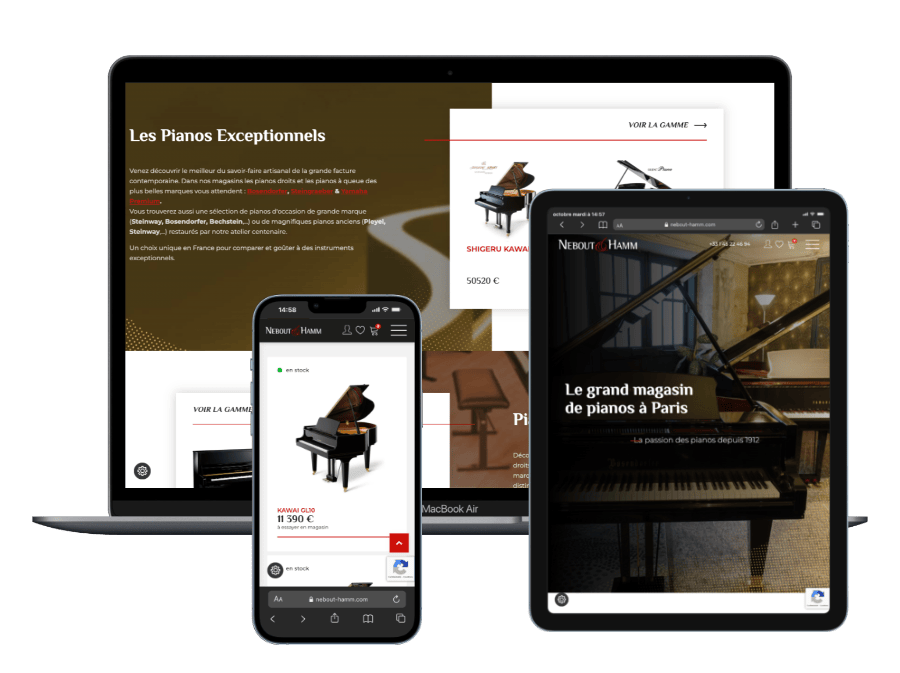 Mockup site ecommerce Nebout & Hamm