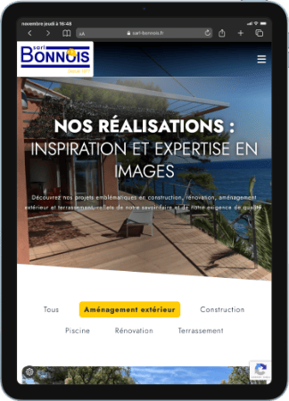 Capture Page réalisations Tablette