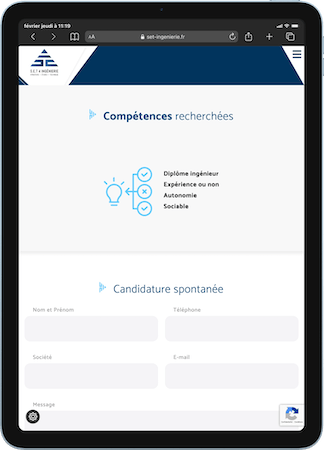 Sections page Candidature