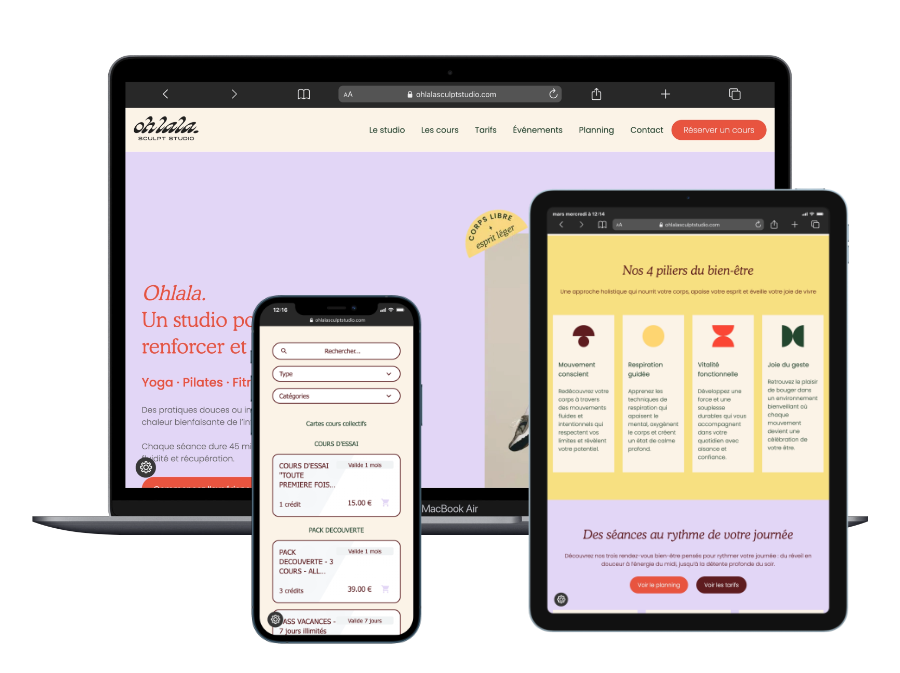 Responsive du site Ohlala Sculpt Studio